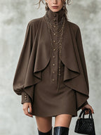 Ophelia | High-Neck Cape Mini Dress