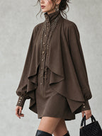 Ophelia | High-Neck Cape Mini Dress