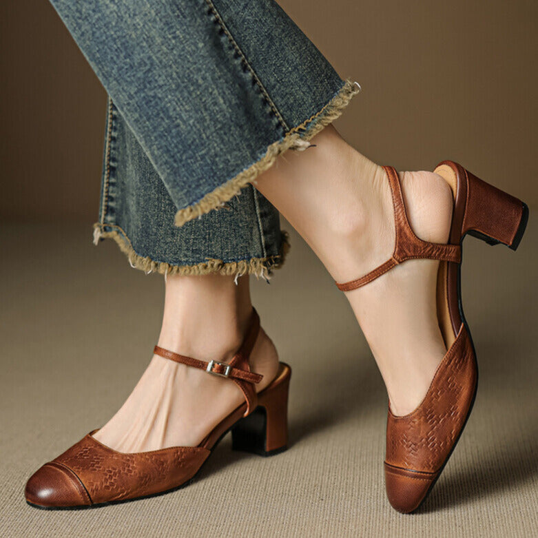 Viora Mae Genuine Leather Heels