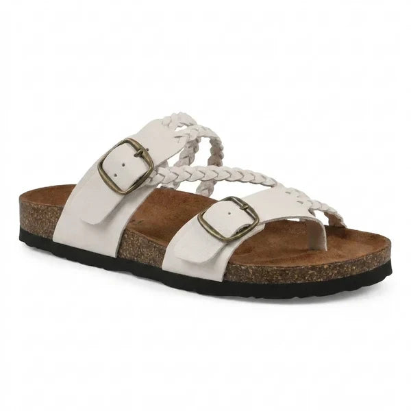 Hayleigh Braided Cork Sandals - Single Buckle