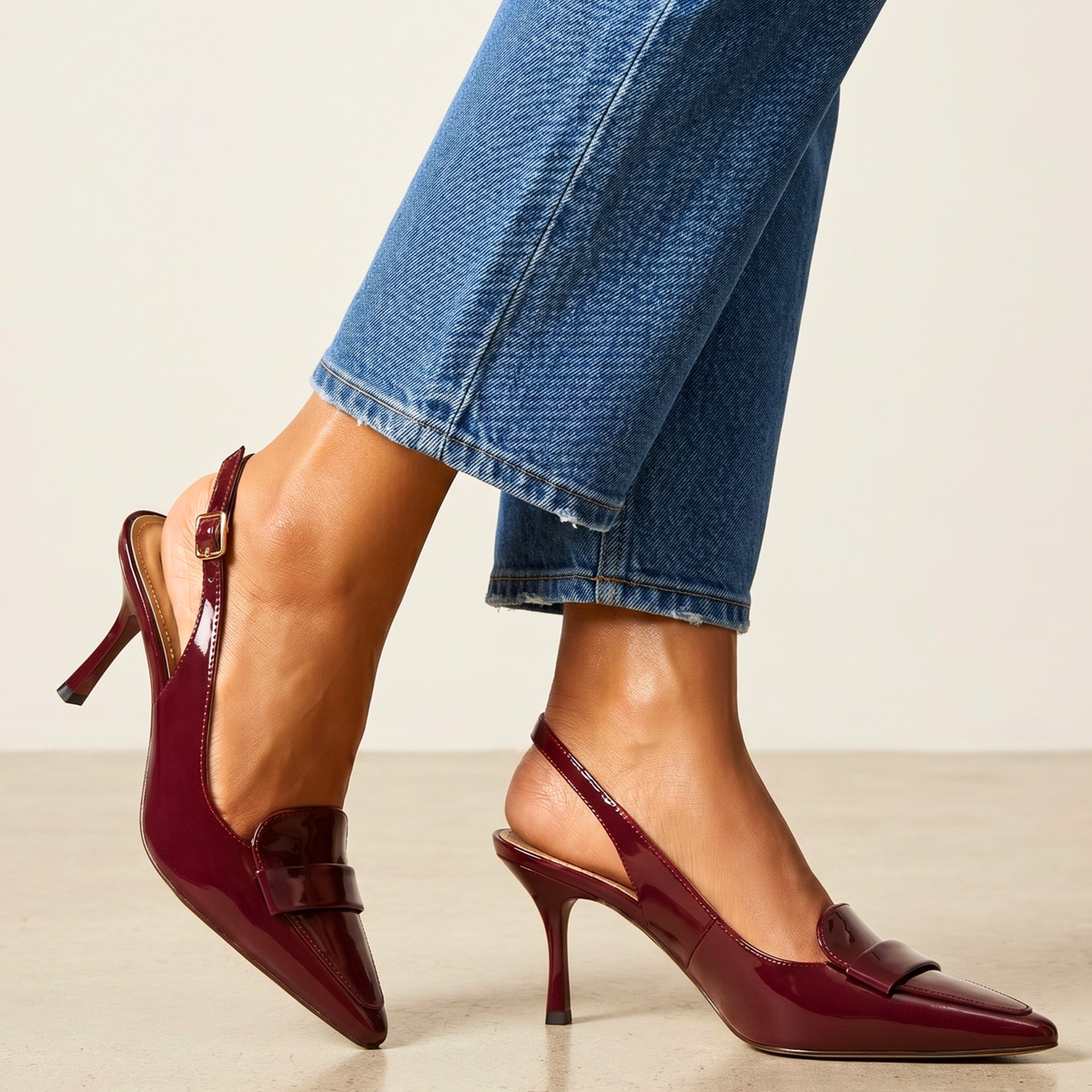 Aveline Slingback Leather Heels