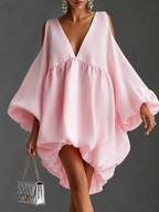 Lynette | Cold-Shoulder Balloon-Sleeve Mini Dress