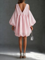 Lynette | Cold-Shoulder Balloon-Sleeve Mini Dress