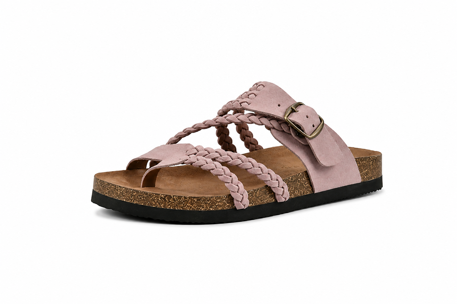Hayleigh Braided Cork Sandals - Single Buckle