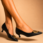 Marie Lou Leather Kitten Heels