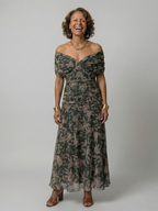 Calen | Off Shoulder Flow Midi Dresses