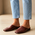 Marie Grace Woven Leather Mules