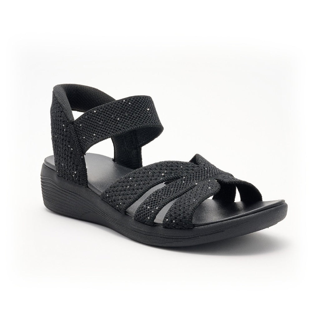 Sequin Knit Wedge Sandals