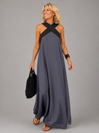 Velora™ | Cross Elegance Maxi Dress
