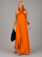 Velora™ | Cross Elegance Maxi Dress