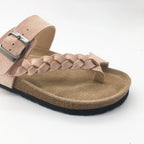 Blush - Braided Toe-Post  Slides