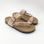 Blush - Braided Toe-Post  Slides