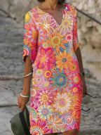 Evelyn | Vibrant Floral Midi Dress