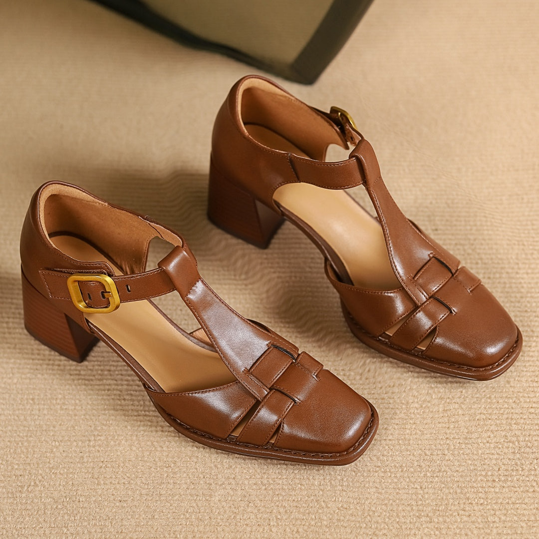 Marseille Leather Strap Heels