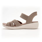 Sequin Knit Wedge Sandals