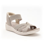 Sequin Knit Wedge Sandals