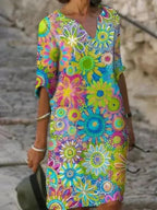 Evelyn | Vibrant Floral Midi Dress