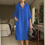Elara | Linen Button Dress