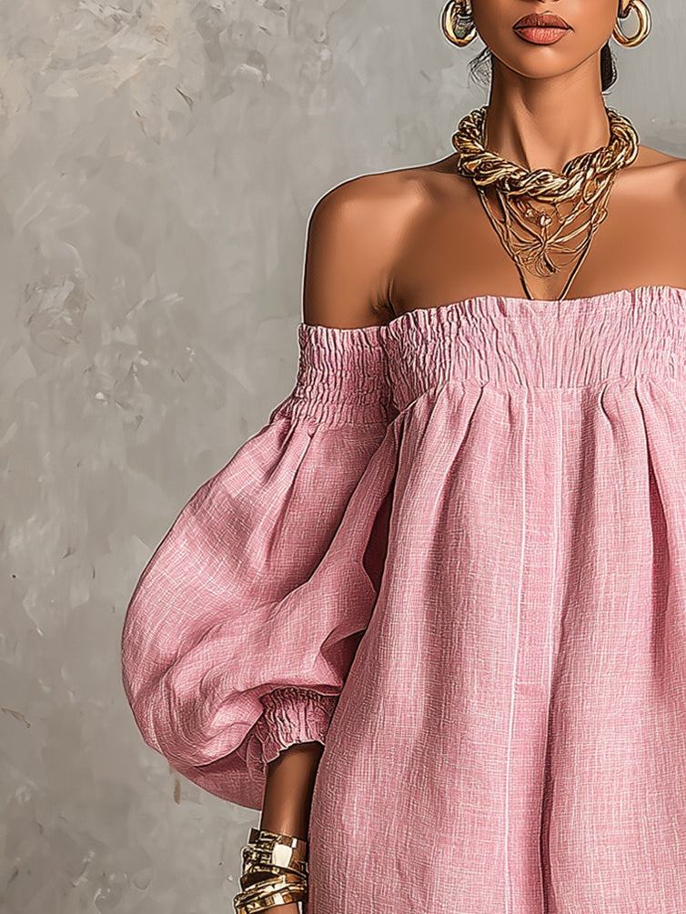 Rosaline | Off-Shoulder Puff-Sleeve Mini Dress