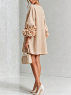 Floral Mini Dress with Eye-Catching Floral Cuffs