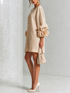 Rosina | Blossom-Cuff Button Mini Dress