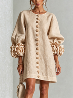 Rosina | Blossom-Cuff Button Mini Dress