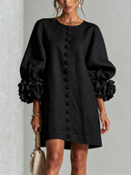 Floral Mini Dress with Eye-Catching Floral Cuffs