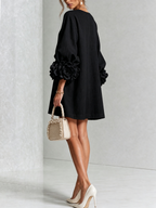 Floral Mini Dress with Eye-Catching Floral Cuffs