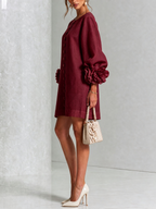 Floral Mini Dress with Eye-Catching Floral Cuffs