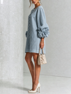 Floral Mini Dress with Eye-Catching Floral Cuffs