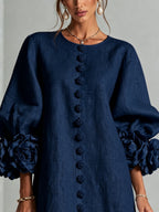 Amelia | Rosette-Cuff Mini Dress