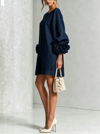 Amelia | Rosette-Cuff Mini Dress