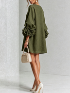 Francesca | Floral-Detail Button Mini Dress