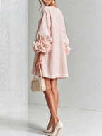 Floral Mini Dress with Eye-Catching Floral Cuffs