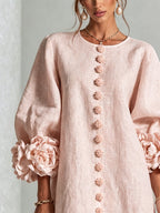 Flora | Floral-Trimmed Statement Mini Dress