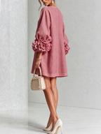Floral Mini Dress with Eye-Catching Floral Cuffs