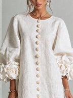 Floral Mini Dress with Eye-Catching Floral Cuffs