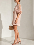 Penelope | Floral-Cuff Puff-Sleeve Mini Dress