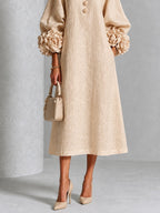 Rosanne | Rosette-Cuff Midi Dress