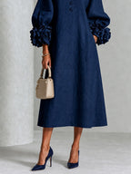 Danica | Floral-Cuff Midi Dress