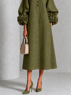 Wilhelmina | Floral-Cuff Midi Dress