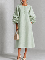 Sienna | Floral-Cuff Midi Dress