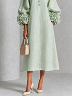 Sienna | Floral-Cuff Midi Dress