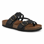 Hayleigh Braided Cork Sandals – Double Buckles